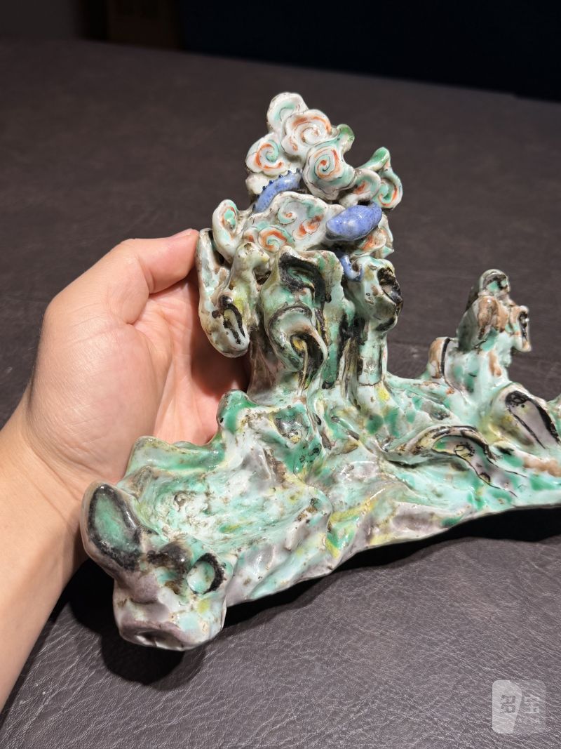 清康熙 粉彩福山寿海笔山 - 图4